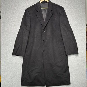 BARONI Pure Cashmere Charcoal Full Length Overcoat Mens‎ 46R NEW